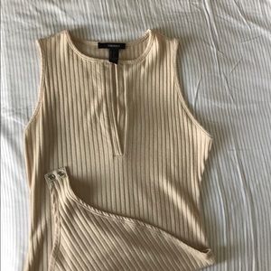 Beige one piece body suit